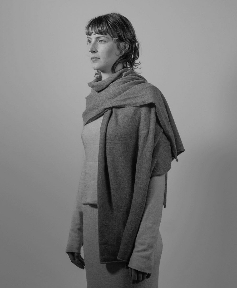 Strickschal aus Kaschmir - Hellgrau