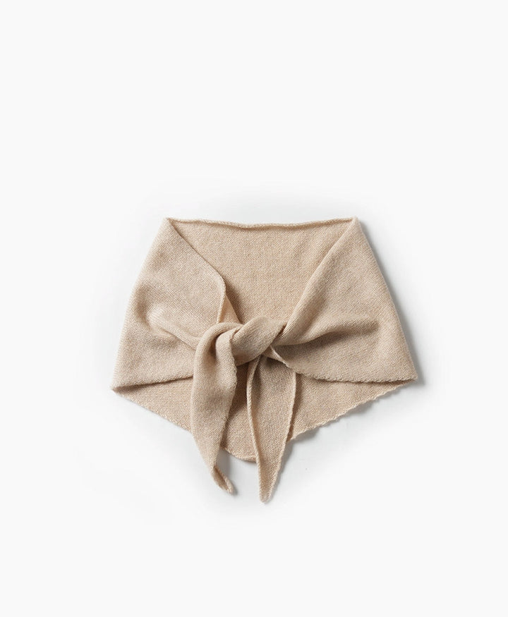 Triangel-Strickschal / Bandana aus Kaschmir - Beige