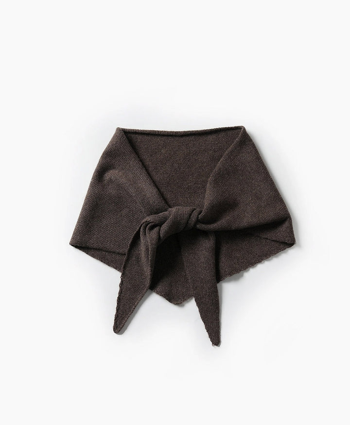 Triangel-Strickschal / Bandana aus Kaschmir - Dunkelbraun