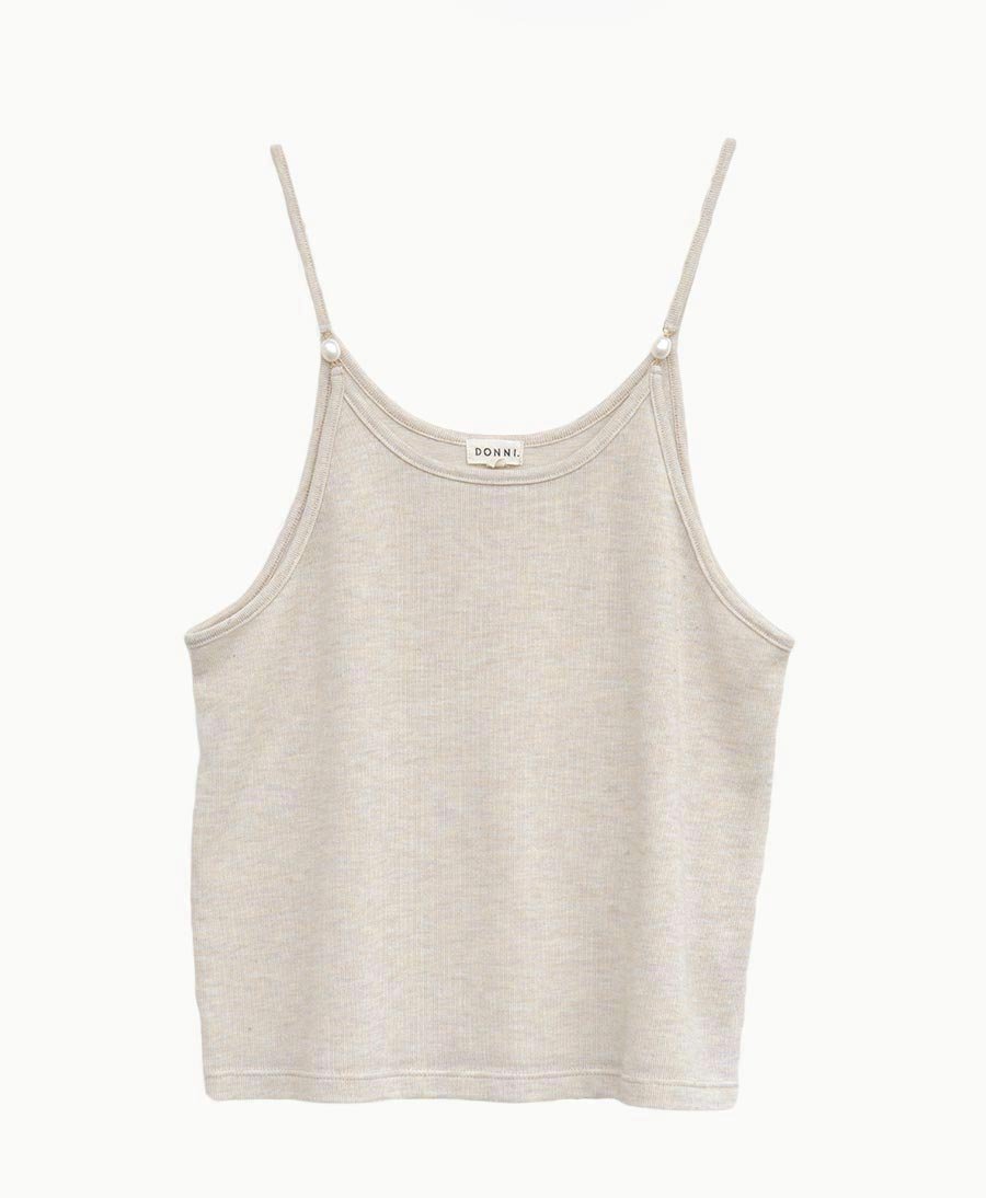 Stricktop Knit Pearl Tank Oatmeal von DONNI - Secondhand - DONNI. - clomes