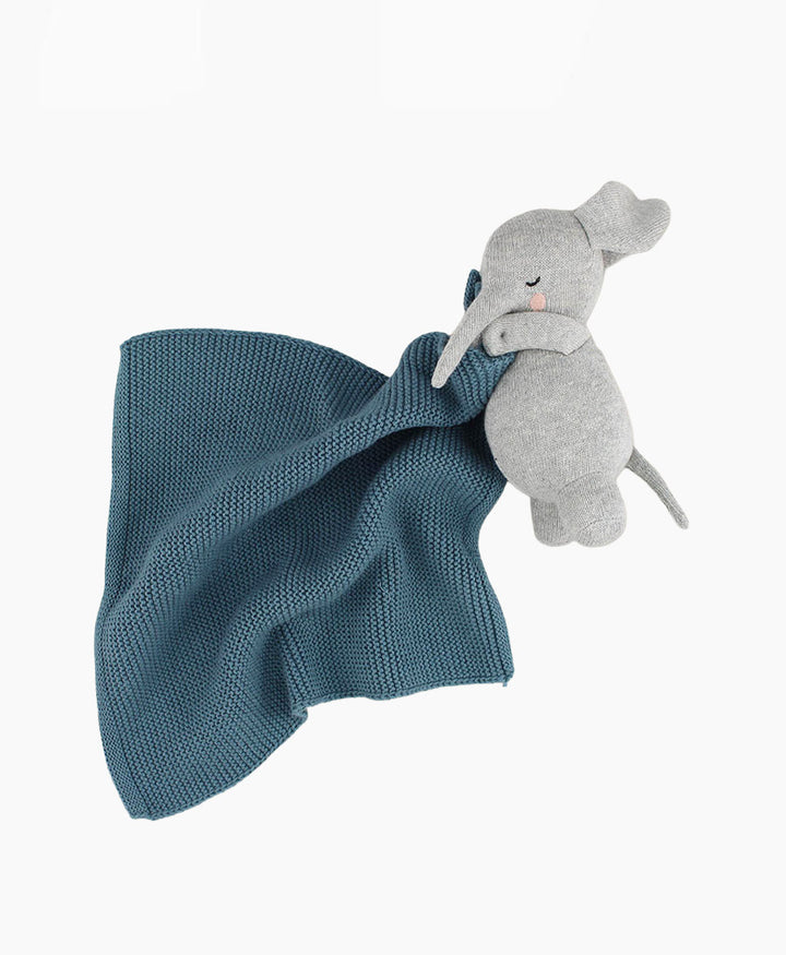 Nuschi / Kuscheltuch - Elefant - Grau / Blau