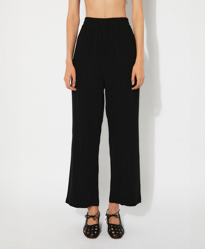 Weite Stoffhose TABITA - Schwarz