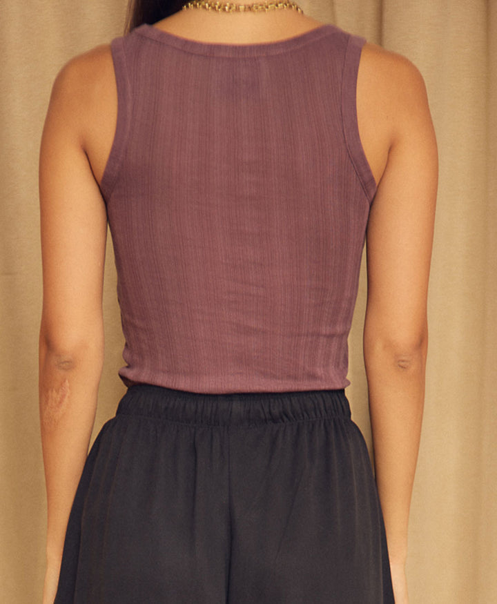 Rib Tank Top - Cocoa