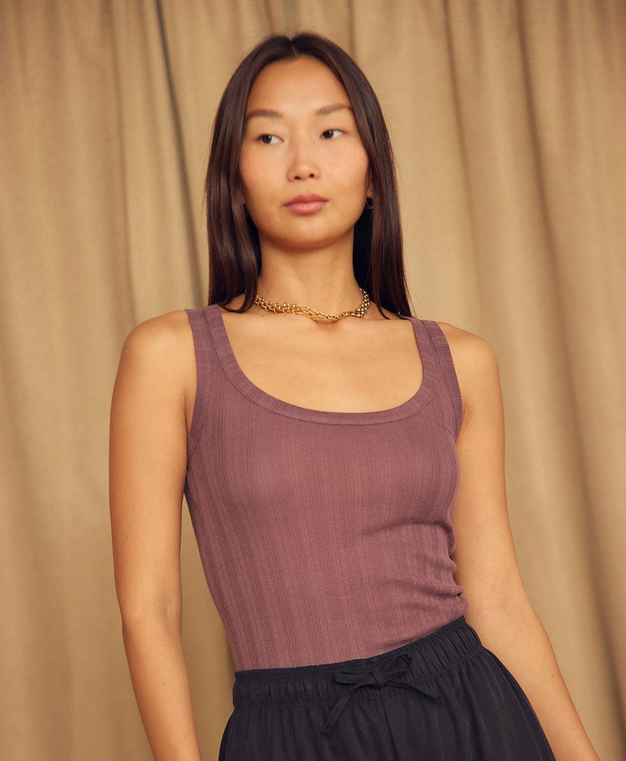 Rib Tank Top - Cocoa