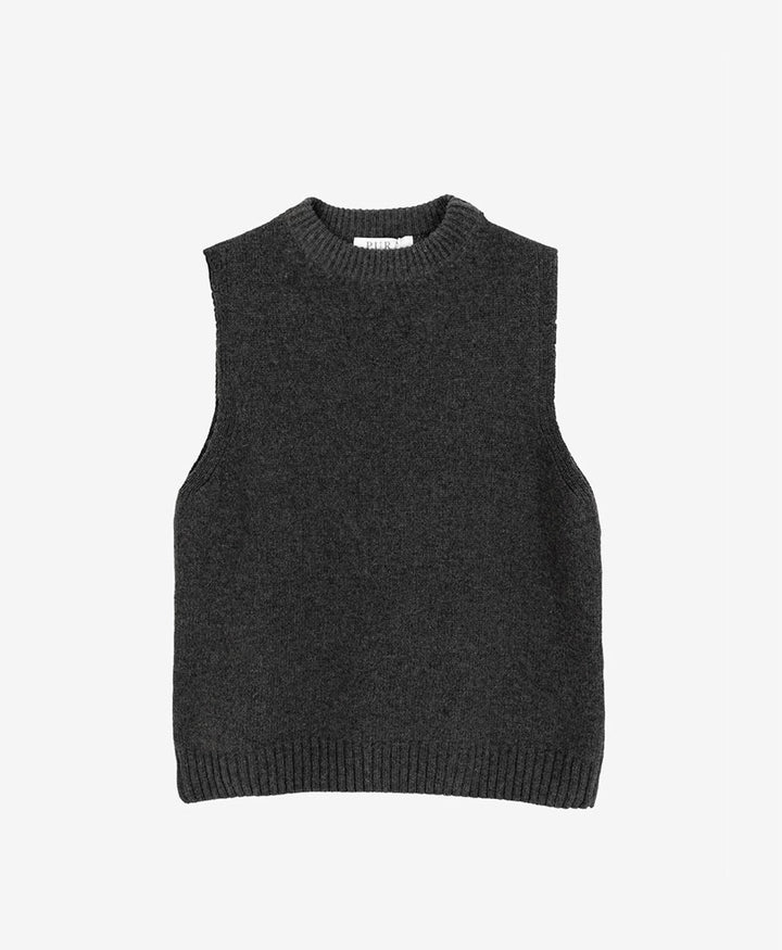 Stricktop - Mock Neck Tank - Kaschmir - Dunkelgrau