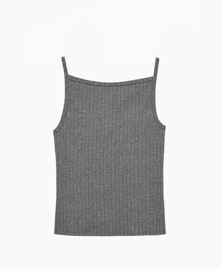 Tanktop Sweater Rippenstrick - dunkelgrau