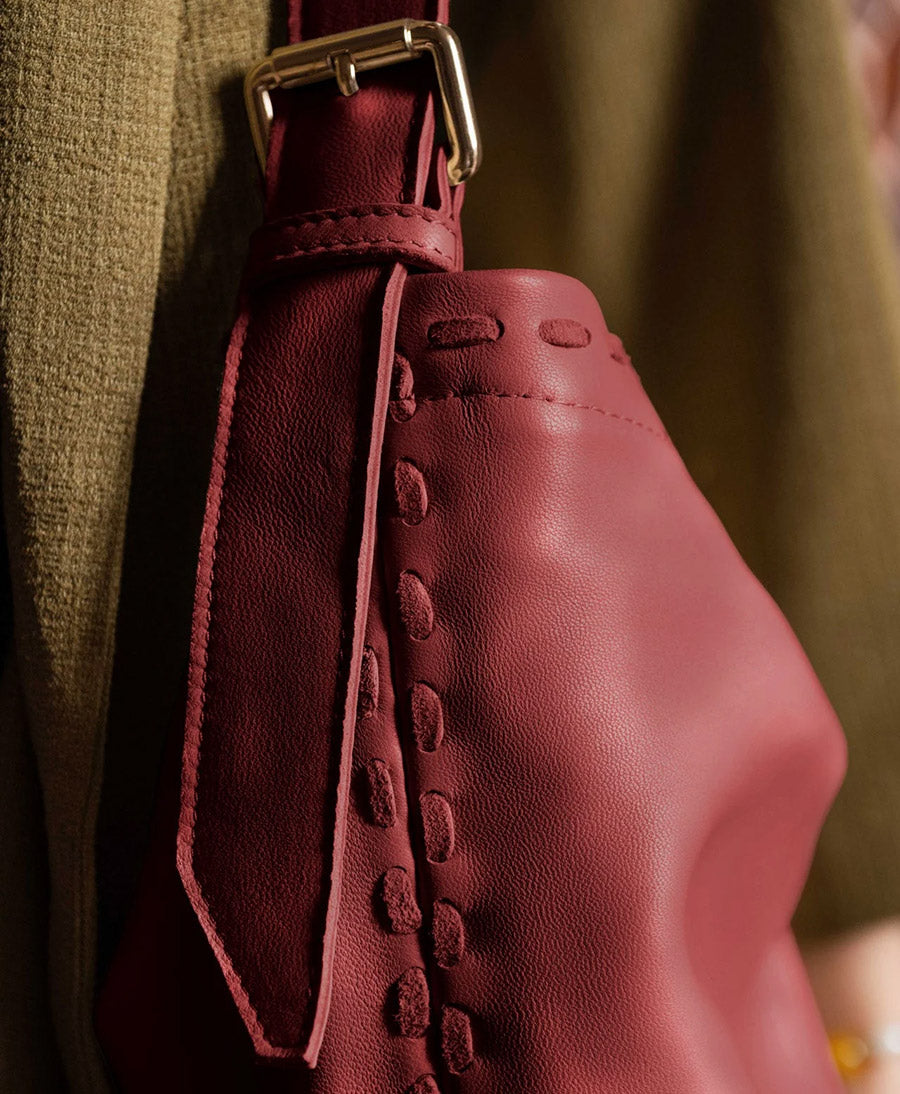 Ledertasche NAIMA - Dunkelrot