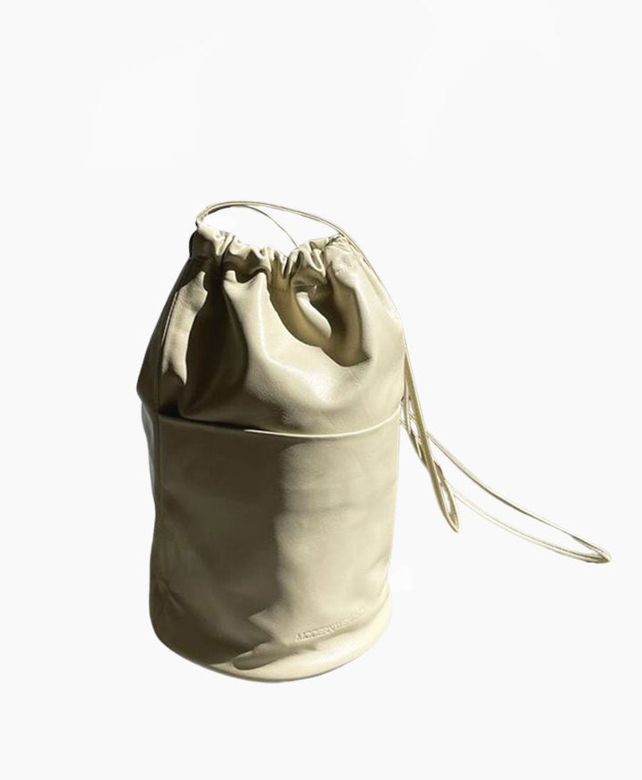 Tasche "Drawstring Slouch Pocket Bucket" - Lammleder, pastellgrün - Modern Weaving - clomes