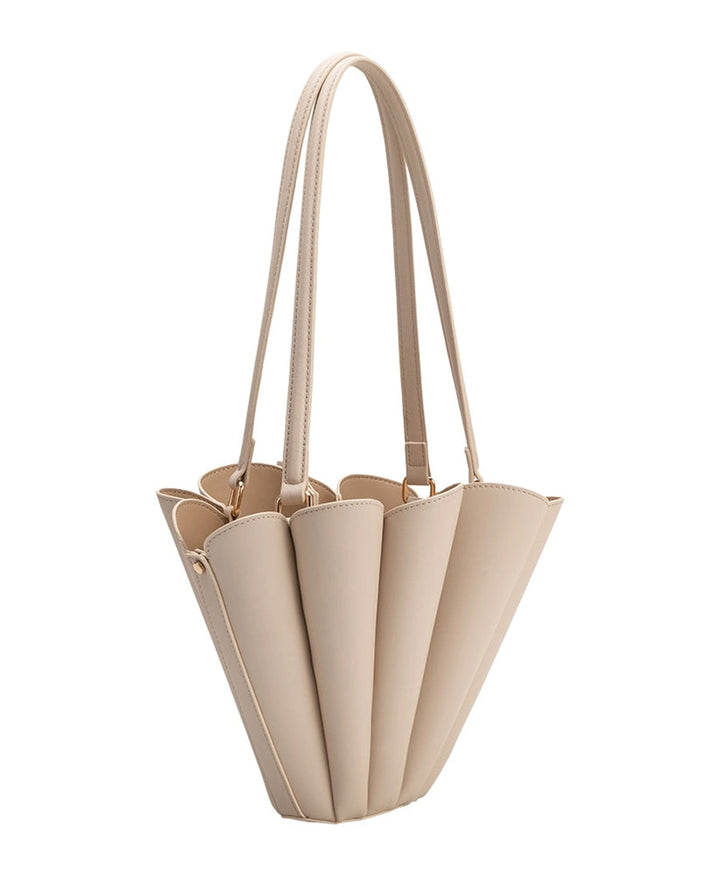Schultertasche SHELLIE aus veganem Leder - Hellbeige