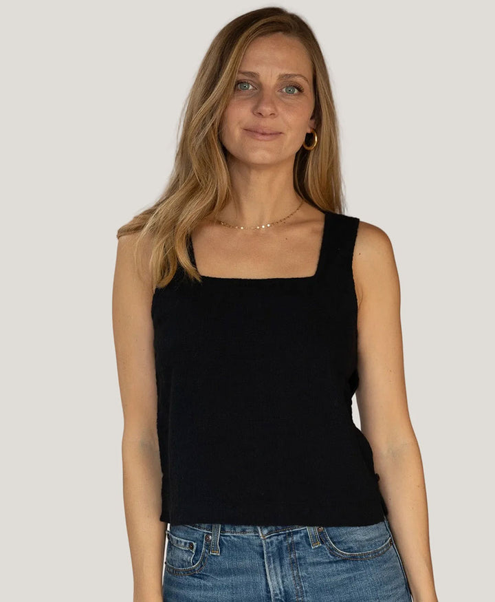 Cropped Top aus Bio-Baumwolle  - Schwarz