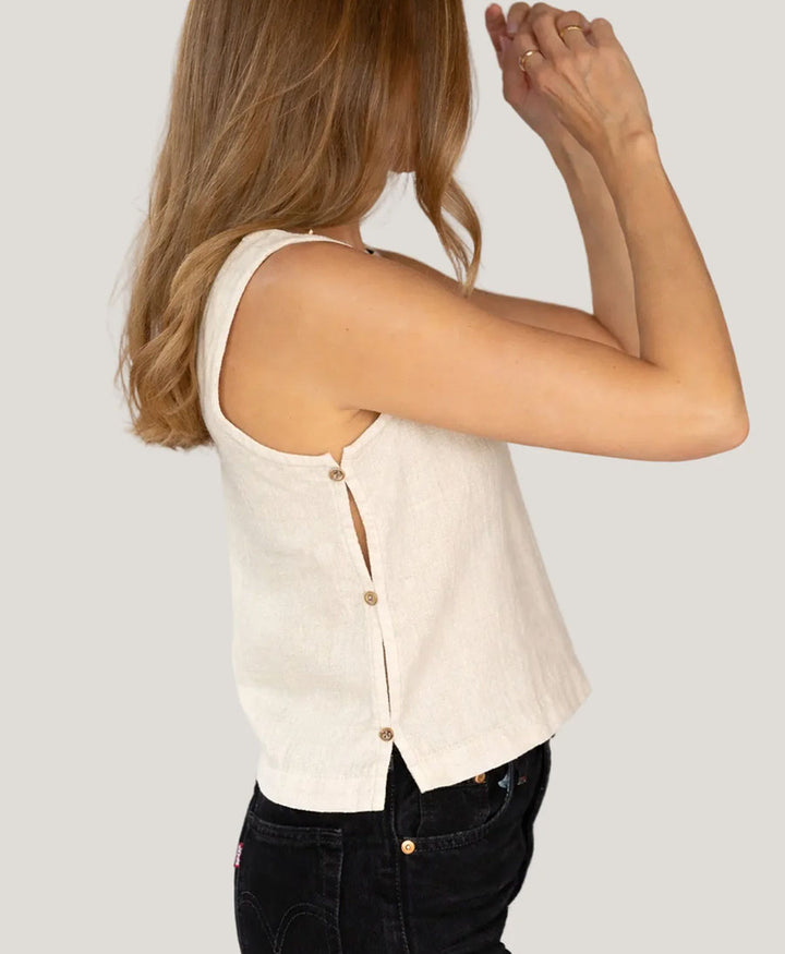 Cropped Top aus Bio-Baumwolle  - Ecru