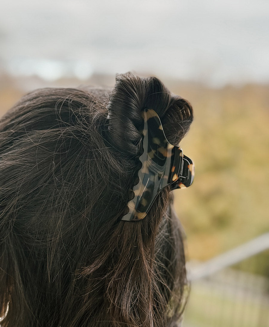 Haarklammer CLAIRE (L) aus Acetat - Tortoise