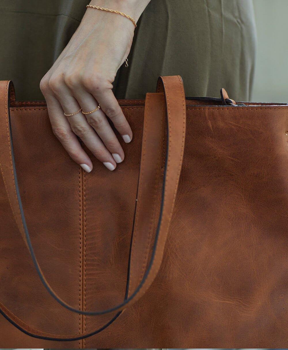 Tote Bag mit Reissverschluss - Braun - PARK - clomes