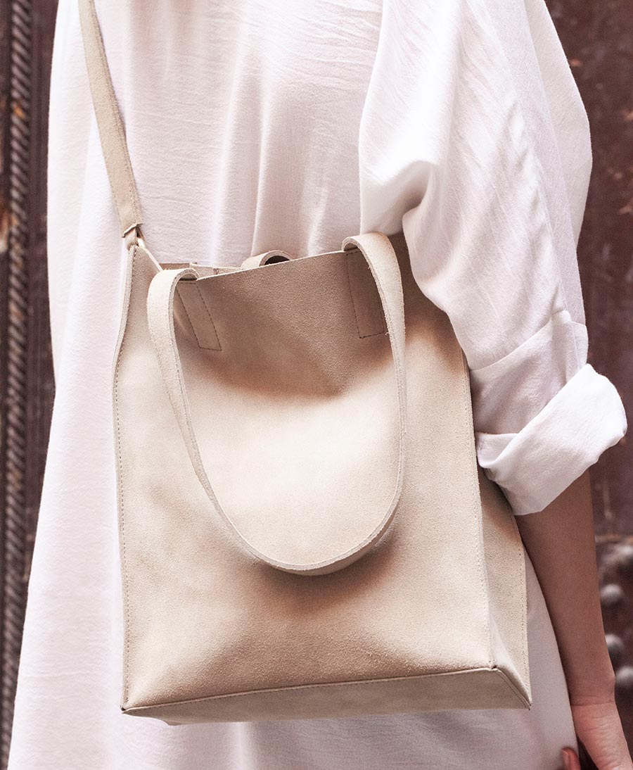 Tote / Crossbody Ledertasche DENYA - Sand - YOOMEE - clomes