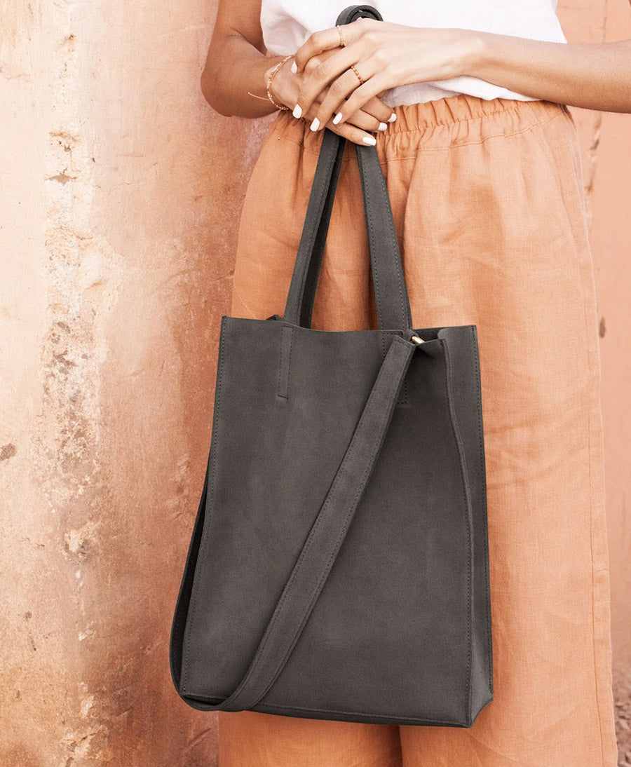 Tote / Crossbody Ledertasche DENYA  - Anthrazit