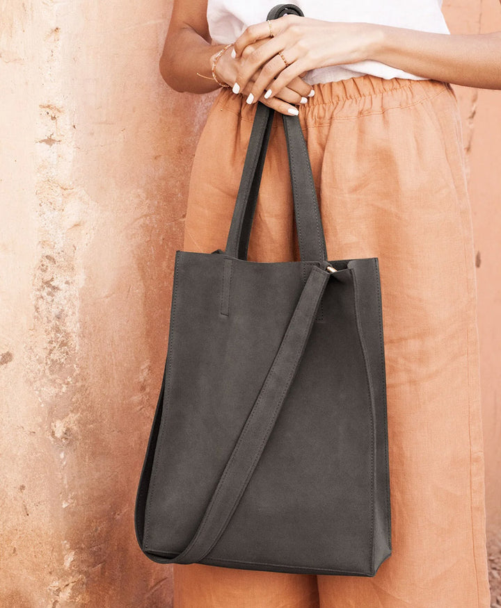Tote / Crossbody Ledertasche DENYA  - Anthrazit