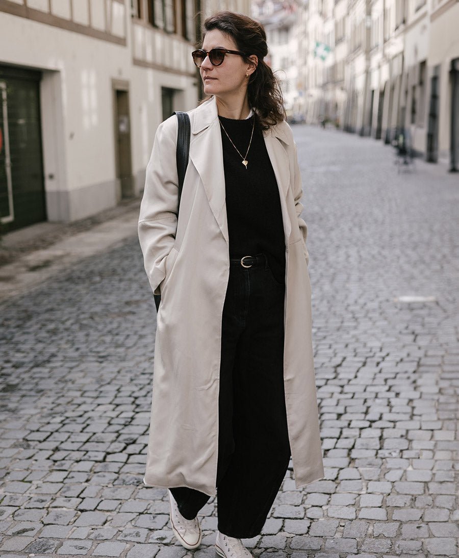 Trench Coat / Mantel aus Tencel - Steinbeige - COSSAC - clomes