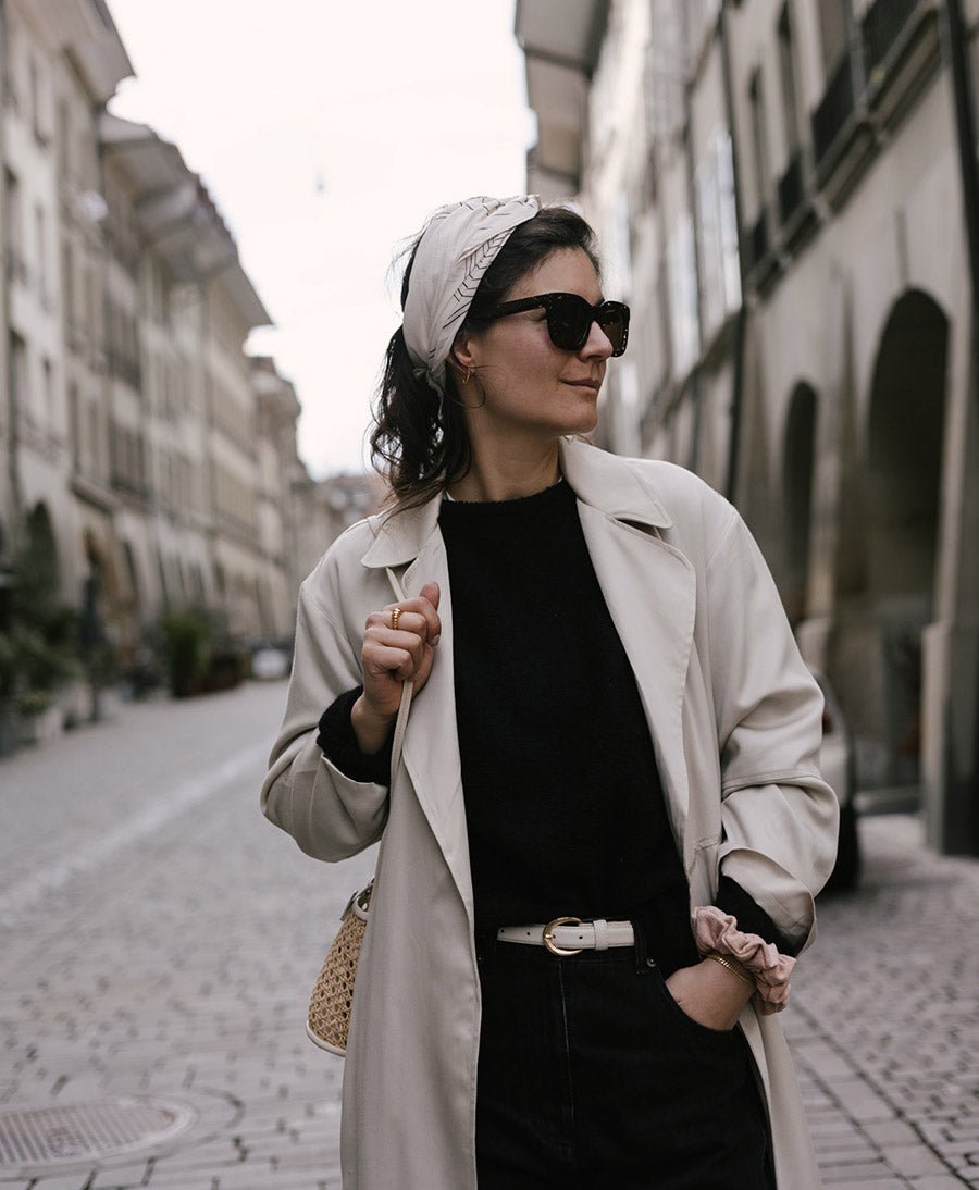 Trench Coat / Mantel aus Tencel - Steinbeige - COSSAC - clomes