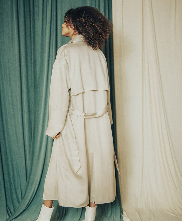 Trench Coat / Mantel aus Tencel - Steinbeige - COSSAC - clomes