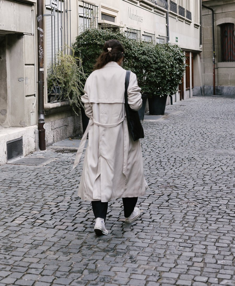 Trench Coat / Mantel aus Tencel - Steinbeige - COSSAC - clomes