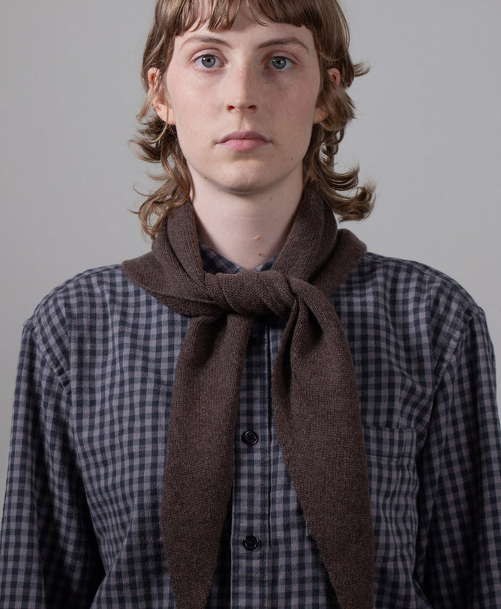 Triangel-Strickschal / Bandana aus Kaschmir - Dunkelbraun