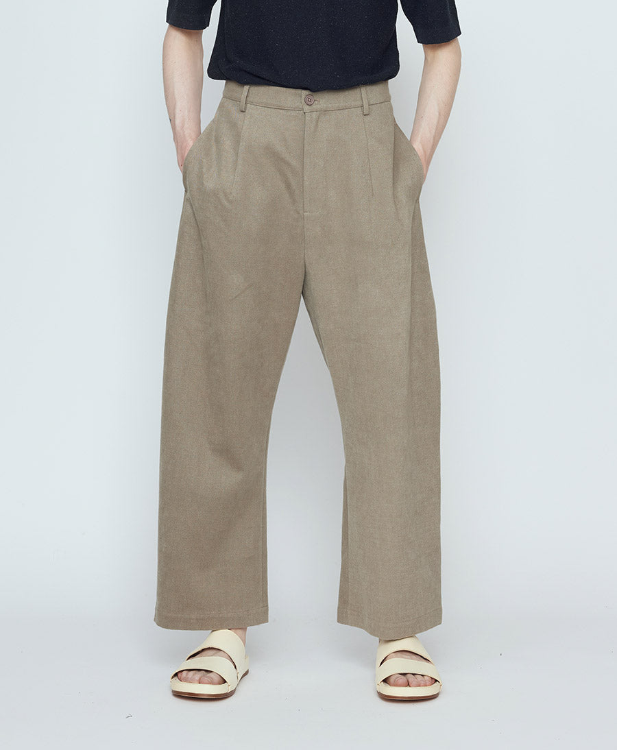 Stoffhose Tailored Curve Legged Trouser - Umber
