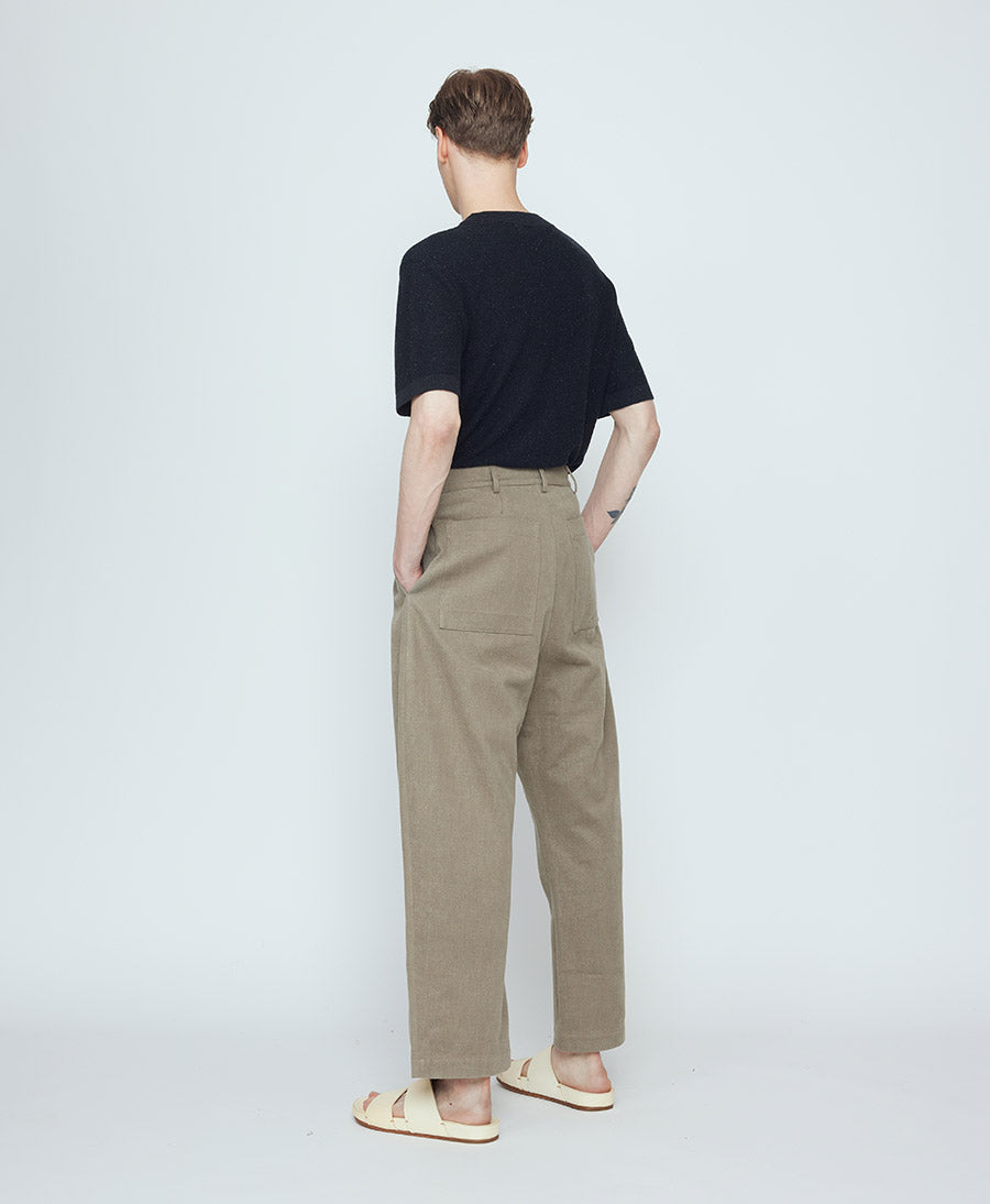 Stoffhose Tailored Curve Legged Trouser - Umber