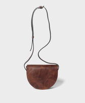 Ledertasche Umhängetasche Cross Body Halbmond Park in Dunkelbraun