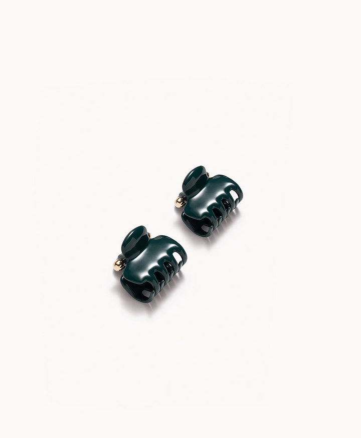 Mini Haarklammer 2er Set - DEEP GREEN CLAW CLIP