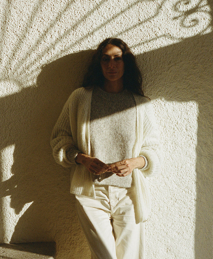 Leichter Strick-Wickelcardigan VEGA - Ivory
