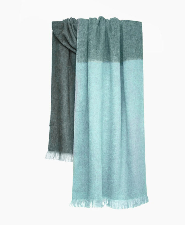 Halstuch Alpaka Schal - Ombre Verde Gris