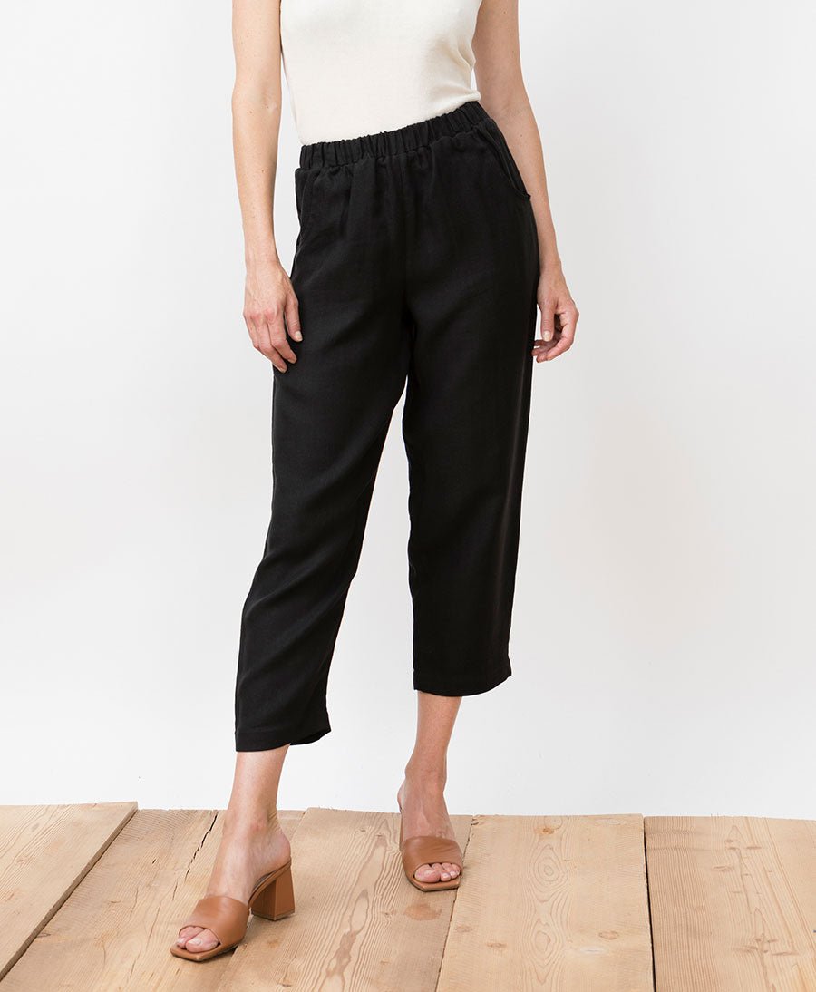 Viento Trousers / Hose aus Leinen - Schwarz - JUNGLE FOLK - clomes