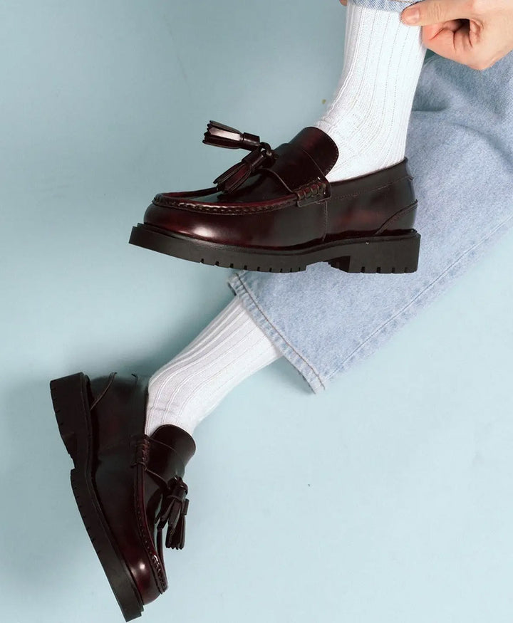 Socken Bio-Baumwolle - Rippenmuster - Weiss