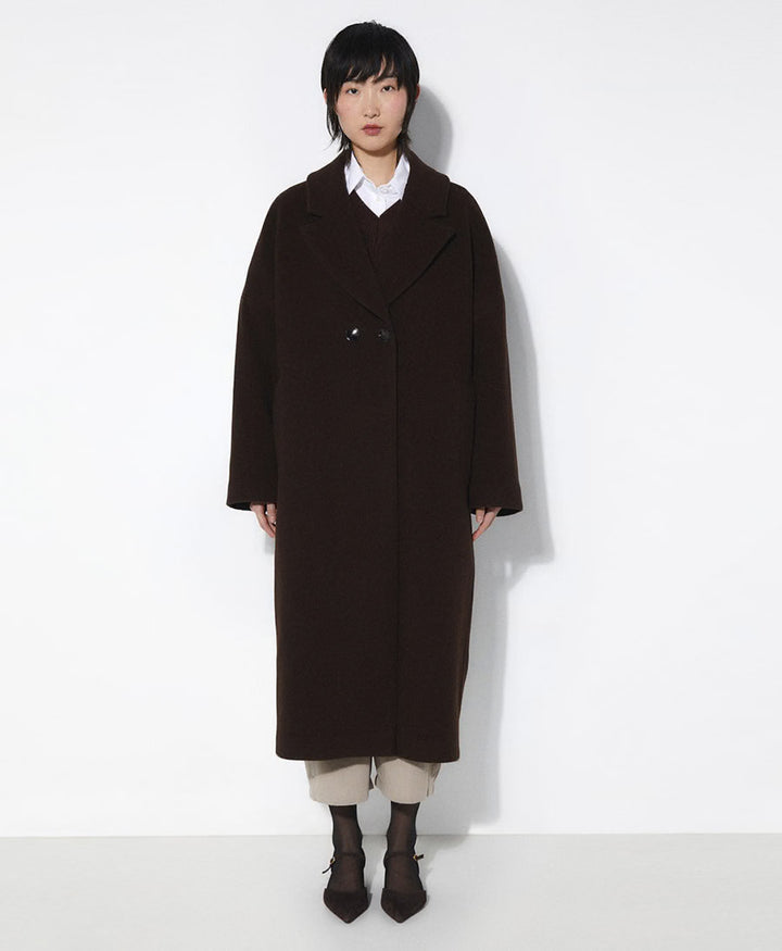 Dunkelbrauner Mantel CEDAR - Wolle