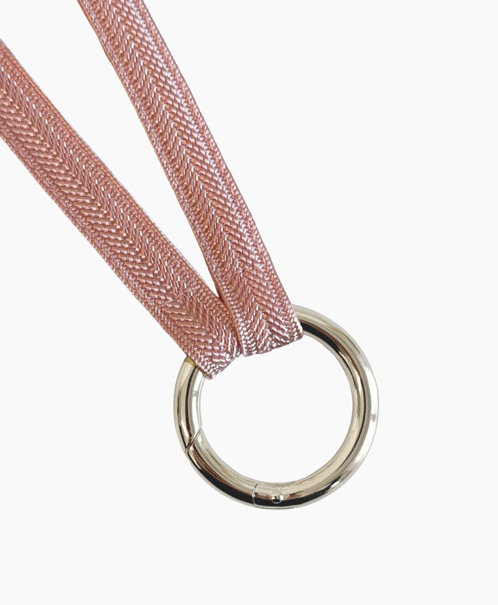 Schlüsselband silbriger Karabiner - Rose