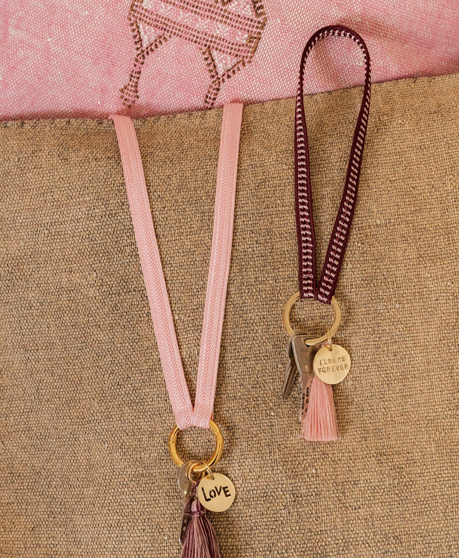 Schlüsselband vergoldeter Karabiner - Rose