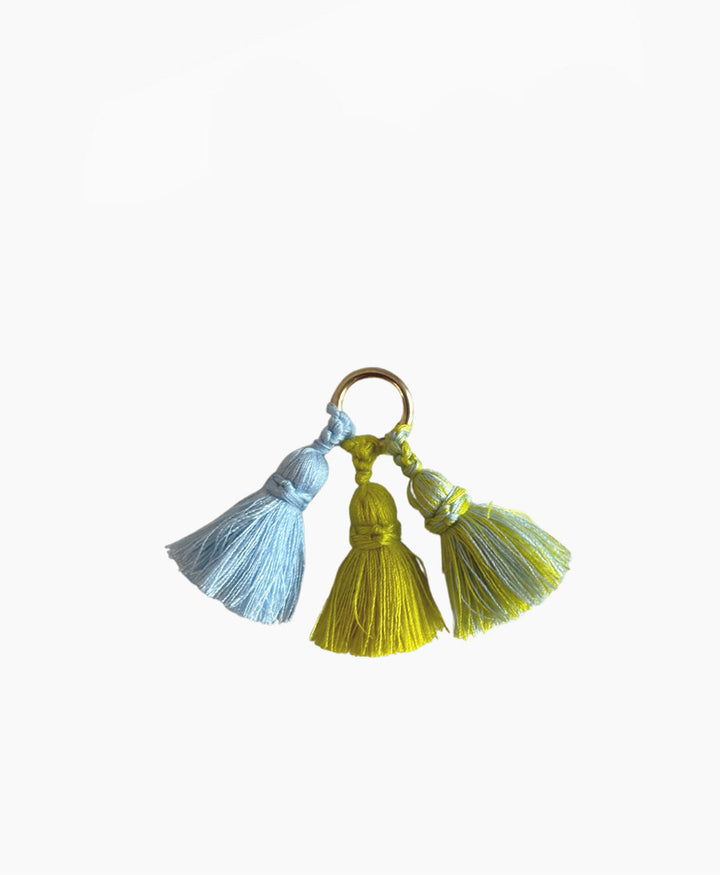 Schlüsselanhänger Tassel Trio SHOUSHA - Hellblau, Lime, Yuzu
