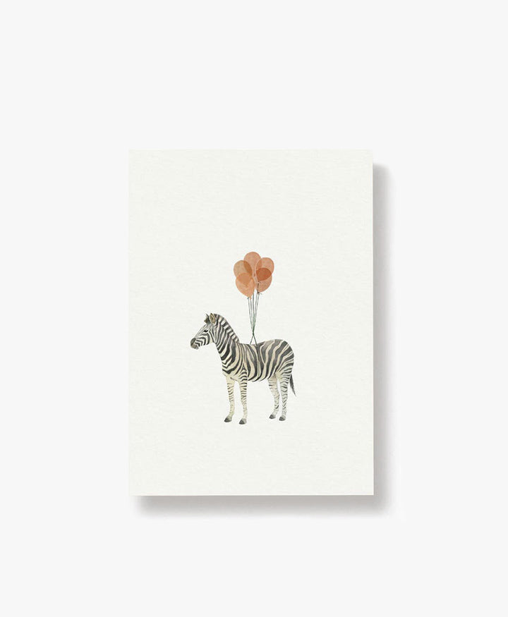 Postkarte "Zebra mit Luftballons"