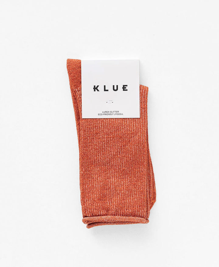 Glitzer Socken Lyocell - Ziegelrot