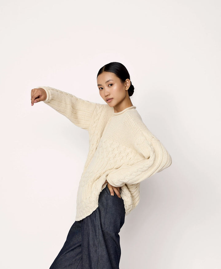 Strickpullover Heritage Fisherman - Creme