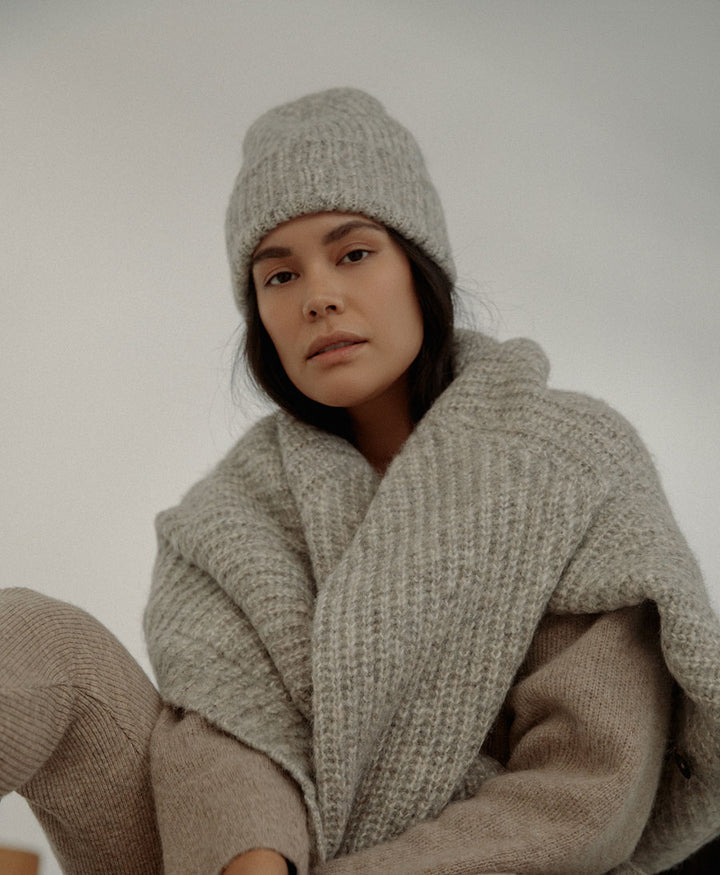 The Alpine Zip Strickpullover mit Reissverschluss - Marble