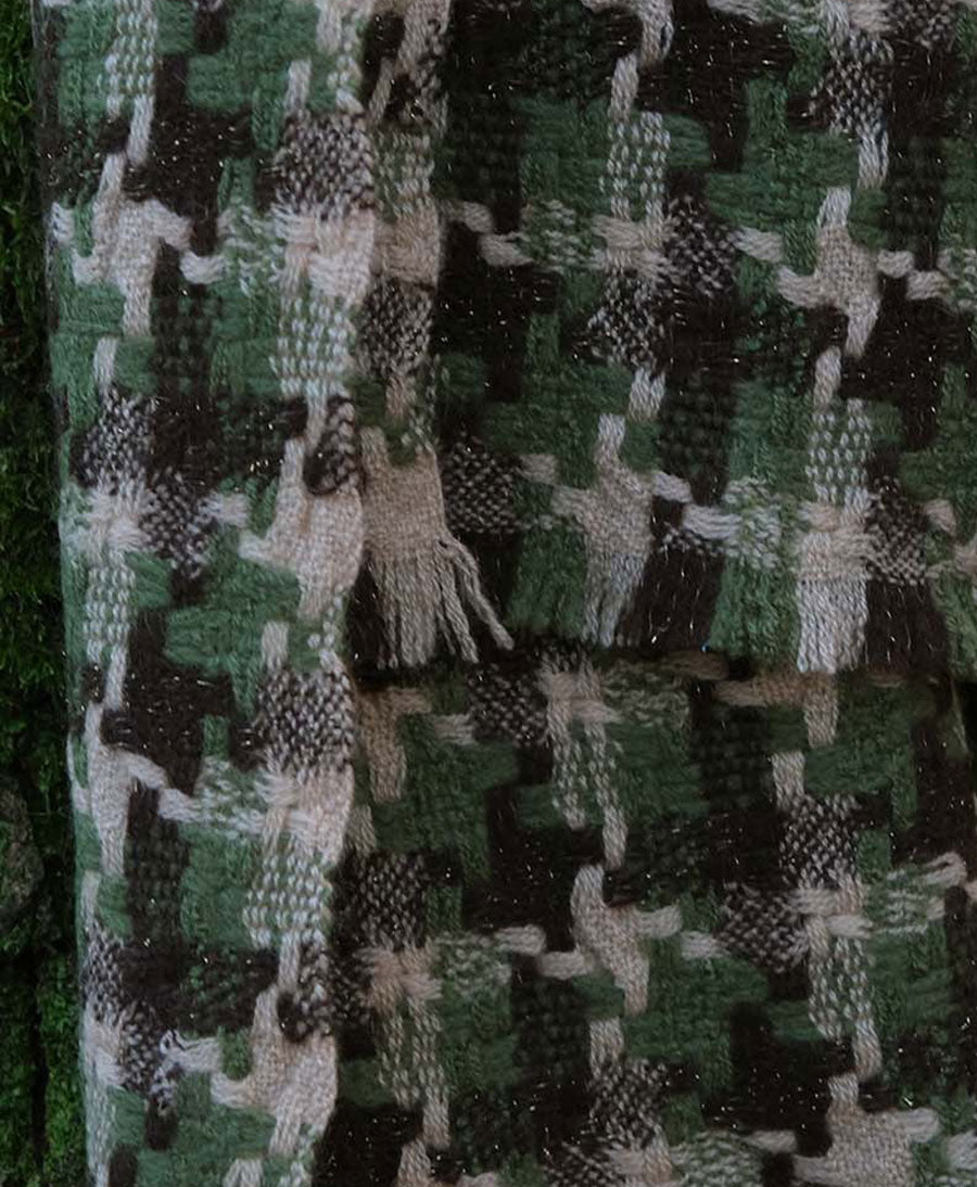 Schal / Halstuch aus Kaschmir - Hahnentritt grün