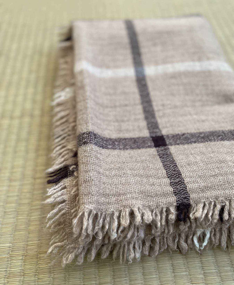 Schal / Halstuch aus Kaschmir - Kyoto Strip Greige