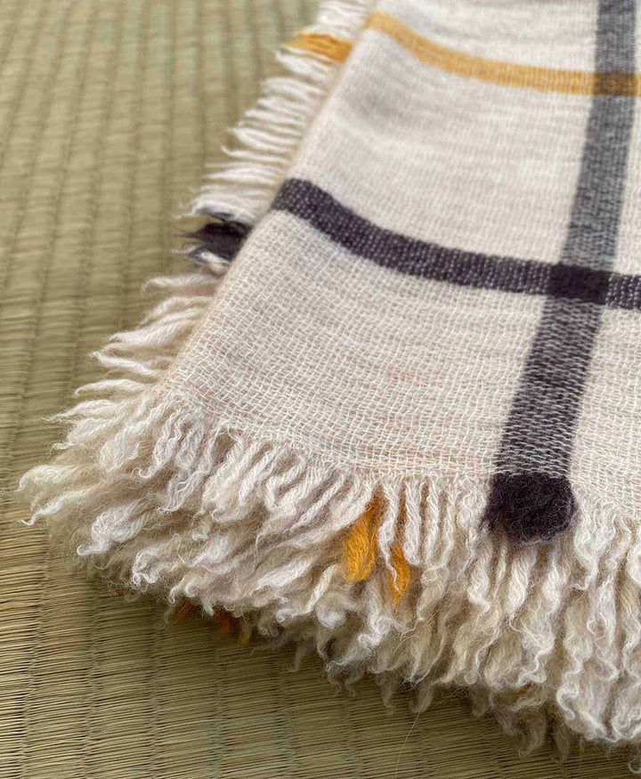 Schal / Halstuch aus Kaschmir - Kyoto Strip Creme