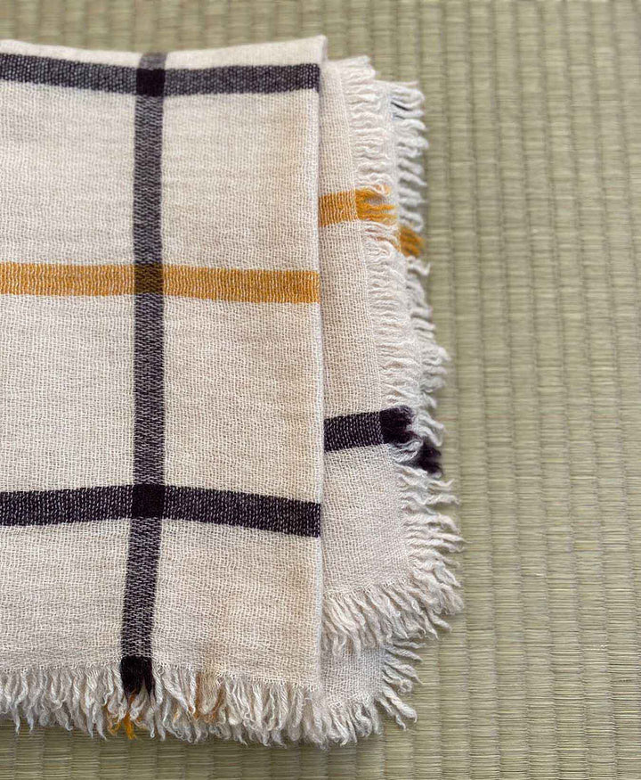 Schal / Halstuch aus Kaschmir - Kyoto Strip Creme