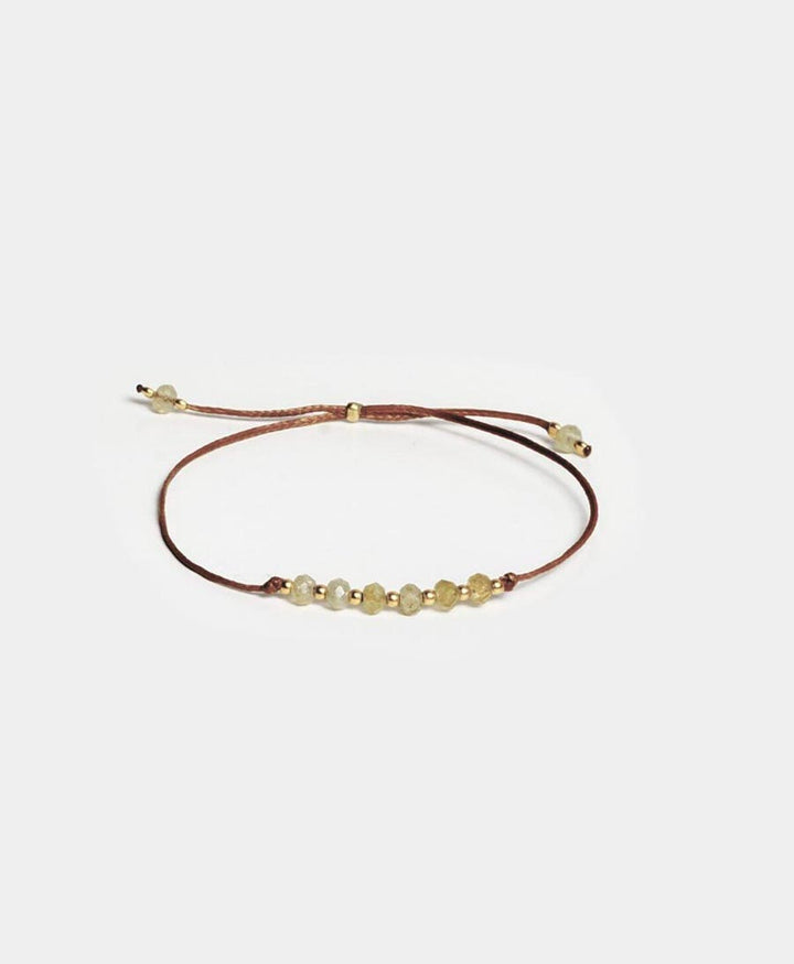 Bracelet SMALL BUT MIGHTY vergoldet  - Grüner Achat - rostbraun