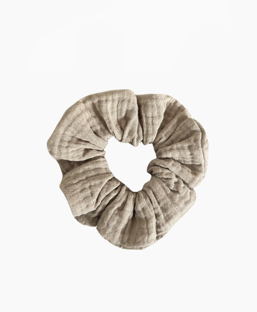 Scrunchie BEIGE aus Bio-Baumwolle / Musselin