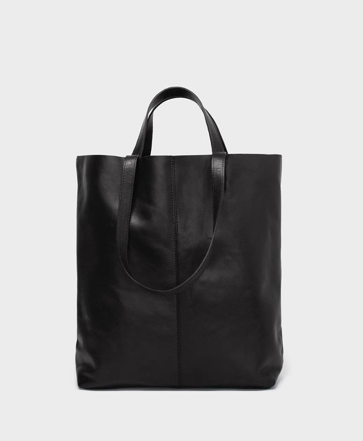 Schultertasche / Tragetasche Tote Bag aus schwarzem Leder