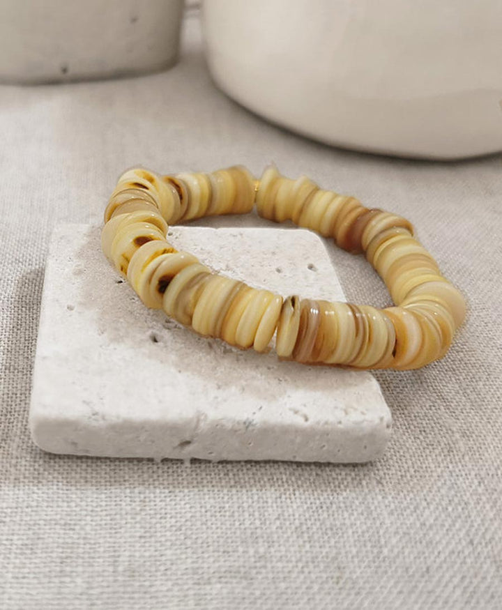 Armband / Bracelet "Valita" vergoldet mit gelben Heishi-Perlen