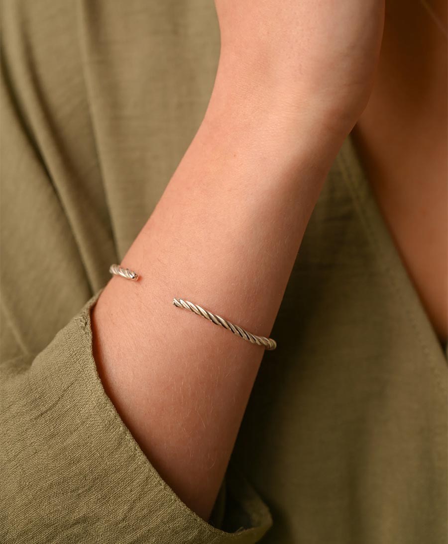 Armreif Silber "Entwined Cuff Bangle"